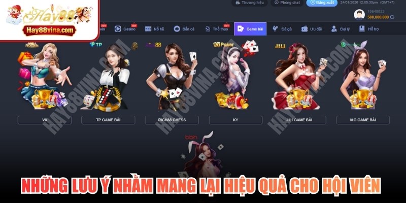 Những lưu ý nhằm mang lại hiệu quả cho hội viên khi chơi Game bài HAY88