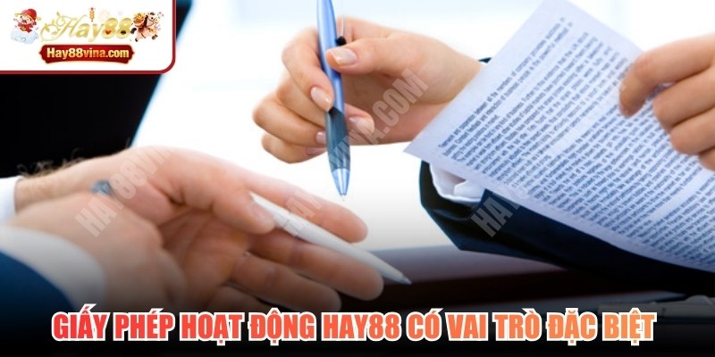 Giấy phép hoạt động HAY88 có vai trò đặc biệt quan trọng