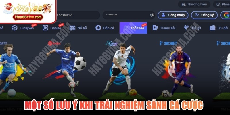 Một số lưu ý khi trải nghiệm sảnh cá cược tại nhà cái HAY88